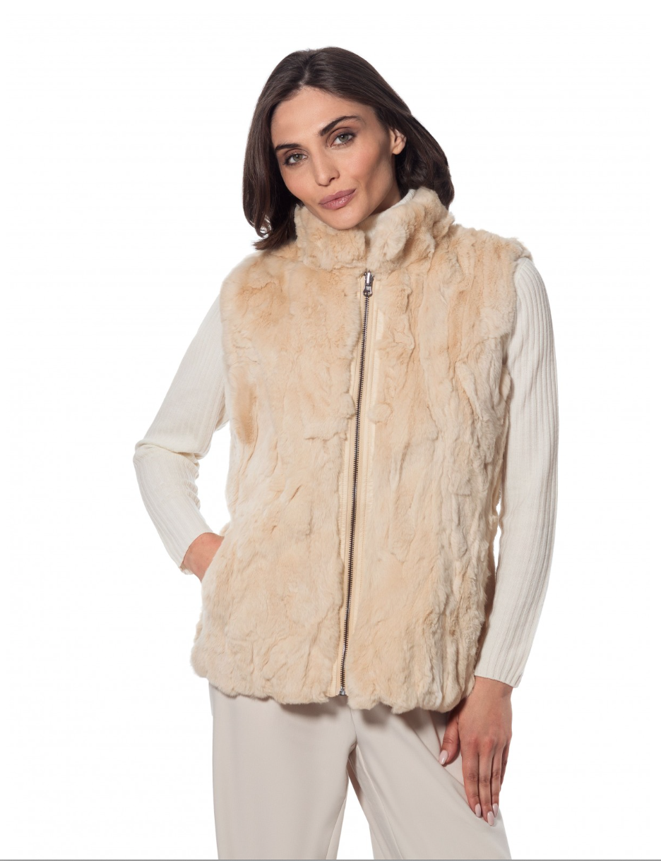 Linda Richards FK260 Rex Rabbit Reversible Vest 6 Colors